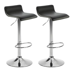 Set x2 Banqueta Ecocuero Sin Respaldo Negra