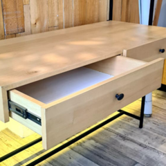Escritorio Madera y Hierro 130cm x 60cm x 200h