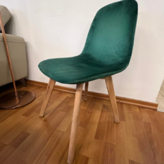 Set x2 Silla Palermo Pana Verde Pata Símil Madera - comprar online