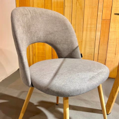 Imagen de Set x2 Silla Dixie Chenille Gris Claro P/S Madera