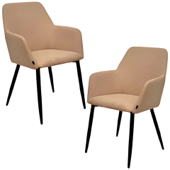 Set x2 Sillón Luthier Pana Taupe Pata Negra