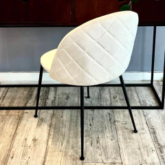 Set x2 Silla Roma Pana Beige Pata Negra - Muebles de diseño | Gift Collection