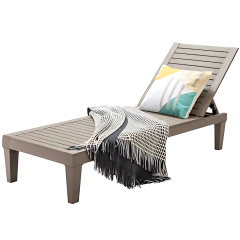 Reposera Singapur Gris Claro Madera - comprar online