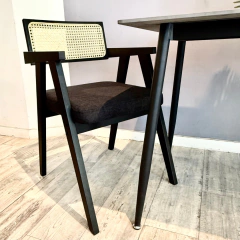 Setx2 Sillón Esterilla Pierre Jeanneret Asiento Tapizado Negro en internet