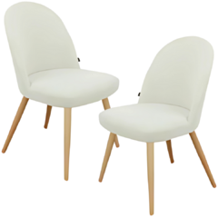 Set x2 Silla Britney Lino Beige Pata Símil Madera - comprar online