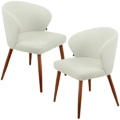 Set X2 Sillón Britney Lino Beige Pata Símil Madera - comprar online