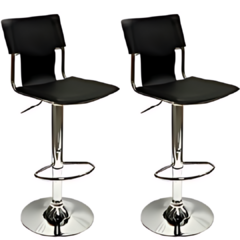 Set x2 Banqueta Gloria Ecocuero Negro
