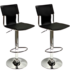Set x2 Banqueta Gloria Ecocuero Negro