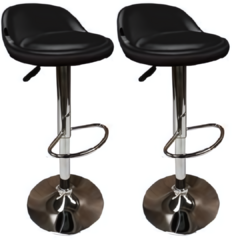 Set x2 Banqueta Jack Ecocuero Negro