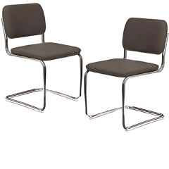 Set x2 Silla Cesca Pana Gris Oscuro