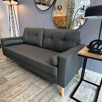 Sofá Magister 3 Cuerpos Importado Gris Oscuro Pata Madera - tienda online