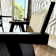 Setx2 Sillón Esterilla Pierre Jeanneret Asiento Tapizado Negro - comprar online