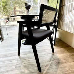 Imagen de Setx2 Sillón Esterilla Pierre Jeanneret Asiento Tapizado Negro