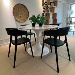 Imagen de Mesa Comedor Redonda Tulip Blanca Importada