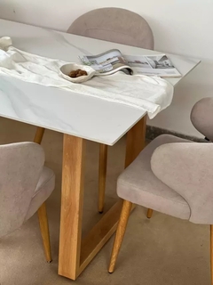 Mesa Comedor Thor Neolith y Hierro Símil Madera - tienda online