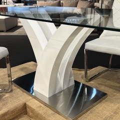 Mesa Comedor Vidrio Madison Blanca 180x90cm en internet