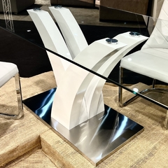 Mesa Comedor Vidrio Madison Blanca 180x90cm - comprar online