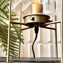 Lámpara de Mesa Glass Base Dorada