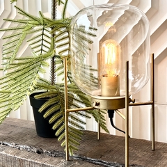 Lámpara de Mesa Glass Base Dorada - tienda online