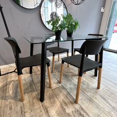 Silla Bristo Negra Pata Madera - tienda online