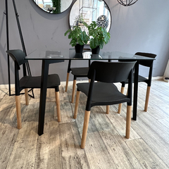 Imagen de Silla Bristo Negra Pata Madera