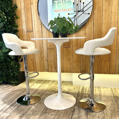 Imagen de Set x2 Banqueta Morgan Eco Cuero Regulable Blanca