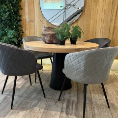 Sillón Mawi Pana Gris Claro Pata Negra - tienda online