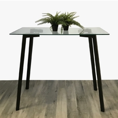 Desayunador Vidrio 120X60Cm 4 Patas Negras
