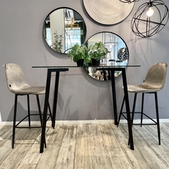 Desayunador Vidrio 120X60Cm 4 Patas Negras - comprar online