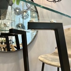 Imagen de Desayunador Vidrio 120X60Cm 4 Patas Negras