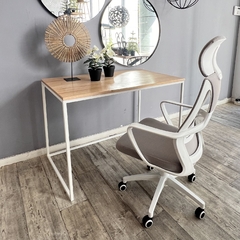 Silla Giratoria Chanel Gris y Blanco - comprar online