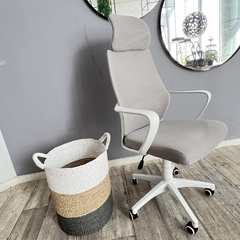Silla Giratoria Chanel Gris y Blanco - Muebles de diseño | Gift Collection