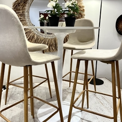 Set x2 Banqueta Pompeya Pana Beige Base Natural en internet