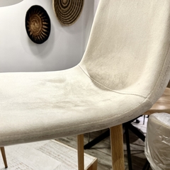 Imagen de Set x2 Banqueta Pompeya Pana Beige Base Natural