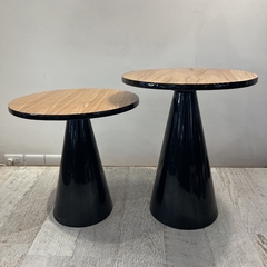 Mesa Auxiliar Hiroyima Negra y Madera - Muebles de diseño | Gift Collection