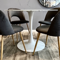 Set x2 Silla Dixie Pana Gris Oscuro P/S Madera - Muebles de diseño | Gift Collection