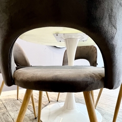 Set x2 Silla Dixie Pana Gris Oscuro P/S Madera - comprar online