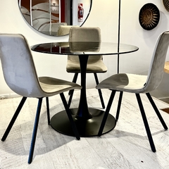 Mesa Comedor Tulip Símil Mármol Negra en internet