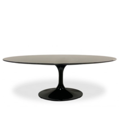 Mesa Baja Tulip Oval Negra Para EXTERIOR