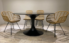 Mesa Comedor Tulip Oval Negra Para EXTERIOR - comprar online