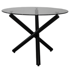 Mesa Comedor Trípode Vidrio Pata Negra 100cm