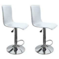 Set x2 Banqueta Ecocuero Respaldo Alto Blanca - comprar online