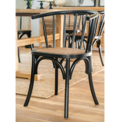 Silla Bistro Negra Tejido Natural - Muebles de diseño | Gift Collection