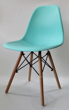 Silla Eames Verde Aqua Pata Madera en internet