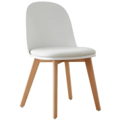 Silla Viena Blanca Pata Madera