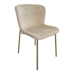 Silla Tirsa Pana Beige Pata Dorada