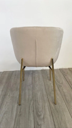 Imagen de Silla Tirsa Pana Beige Pata Dorada