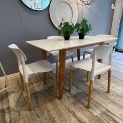 Mesa Comedor Escandinava Narvik Tapa Blanca en internet