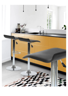 Set x2 Banqueta Ecocuero Sin Respaldo Negra - Muebles de diseño | Gift Collection