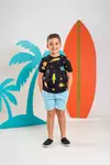 T-shirt Preta Estampada Espaço